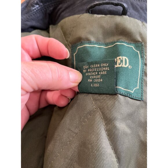 Saddlebred black leather zip front bomber jacket size XL - Picture 6 of 10